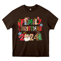 Chocolate Brown family christmas crew 2024 Heavy Core Tee - Zillion Design Studio
