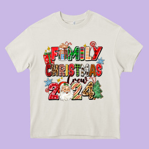 Family Christmas Crew 2024 Heavy Core Tee Designed By Zillion Design Studio