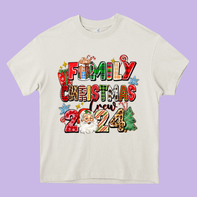 Family Christmas Crew 2024 Heavy Core Tee Designed By Zillion Design Studio