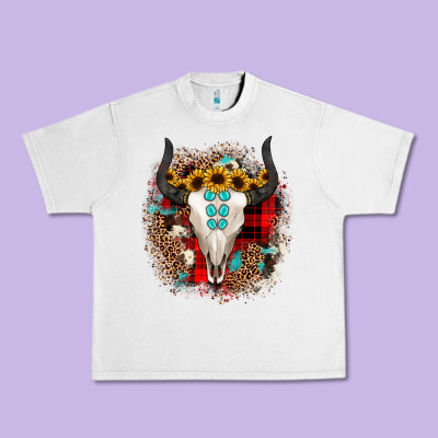 Bullskull Christmas Urban Heavy Tee Designed By Jahusdesignshop