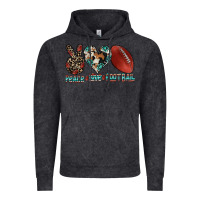Vintage Black peace love football Vintage Hoodie - CowhideDigitalArt
