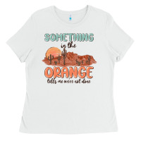 White something in the orange Ladies Tee - MaliasSmallBusiness