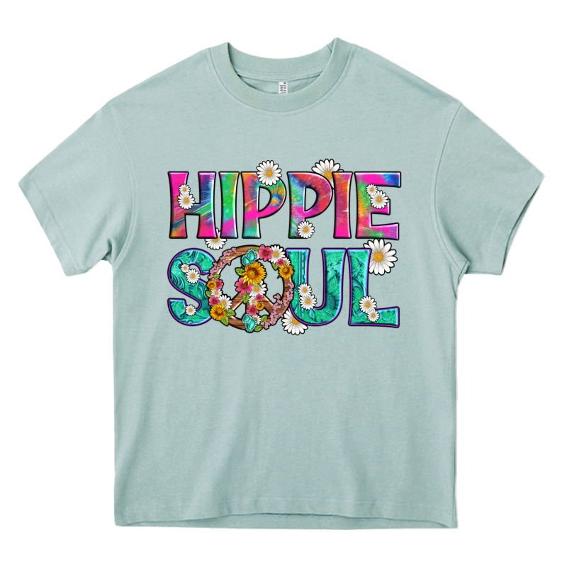 Hippie Soul With Tie Dye And Flowers Heavy Core Tee by Artiststas | Teevron