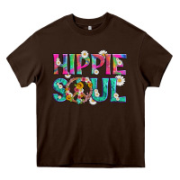 Chocolate Brown hippie soul with tie dye and flowers Heavy Core Tee - Artiststas