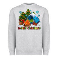 Heather Grey merry Christmas camp Heavyweight Sweatshirt - AdoDesignShop