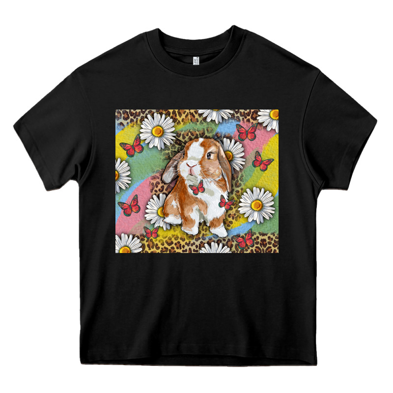 Watercolor Easter Bunny With Daisy Heavy Core Tee by RanaPortraitStore | Teevron