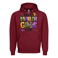 Burgundy happy mardi gras y'all Zipper Hoodie - MaliasSmallBusiness