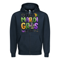 Navy happy mardi gras y'all Zipper Hoodie - MaliasSmallBusiness