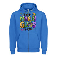 True Royal happy mardi gras y'all Zipper Hoodie - MaliasSmallBusiness