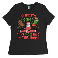 Black there's some ho's ho's ho's in this house Ladies Tee - MaliasSmallBusiness