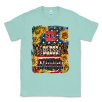 Seafoam Western God Bless America 4th of July Classic Tee - LillyAllenDesigns