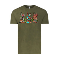 Vintage Olive leopard cowhide turquoise cactus bunny's Vintage Tee - JahusDesignShop
