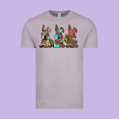 Leopard Cowhide Turquoise Cactus Bunny's Vintage Tee Designed By Jahusdesignshop