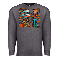 Charcoal Heather Fall Autumn Leopard Gigi Premium Sweatshirt - LillyAllenDesigns