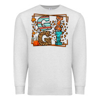 Oatmeal Heather Fall Autumn Leopard Gigi Premium Sweatshirt - LillyAllenDesigns