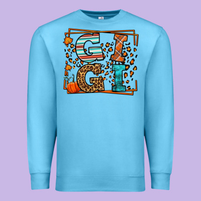 Fall Autumn Leopard Gigi Premium Sweatshirt Designed By Lillyallendesigns
