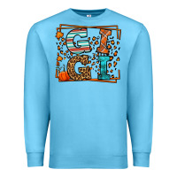 Ocean Blue Fall Autumn Leopard Gigi Premium Sweatshirt - LillyAllenDesigns