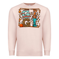 Pale Pink Fall Autumn Leopard Gigi Premium Sweatshirt - LillyAllenDesigns