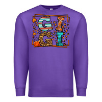 Purple Fall Autumn Leopard Gigi Premium Sweatshirt - LillyAllenDesigns