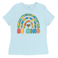 Baby Blue be kind autism Ladies Tee - MaliasSmallBusiness