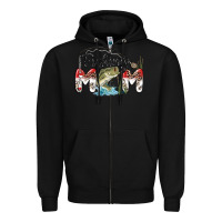 Black fishing mom Zipper Hoodie - MaliasSmallBusiness
