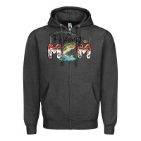 Charcoal Heather fishing mom Zipper Hoodie - MaliasSmallBusiness
