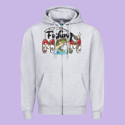 Fishing Mom Zipper Hoodie Designed By Maliassmallbusiness