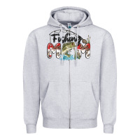 Heather Grey fishing mom Zipper Hoodie - MaliasSmallBusiness