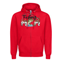 Red fishing mom Zipper Hoodie - MaliasSmallBusiness