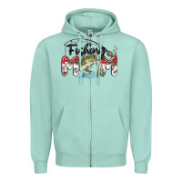 Seafoam fishing mom Zipper Hoodie - MaliasSmallBusiness