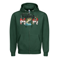 Sports Green fishing mom Zipper Hoodie - MaliasSmallBusiness