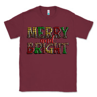 Burgundy merry and bright Classic Tee - AdoDesignShop