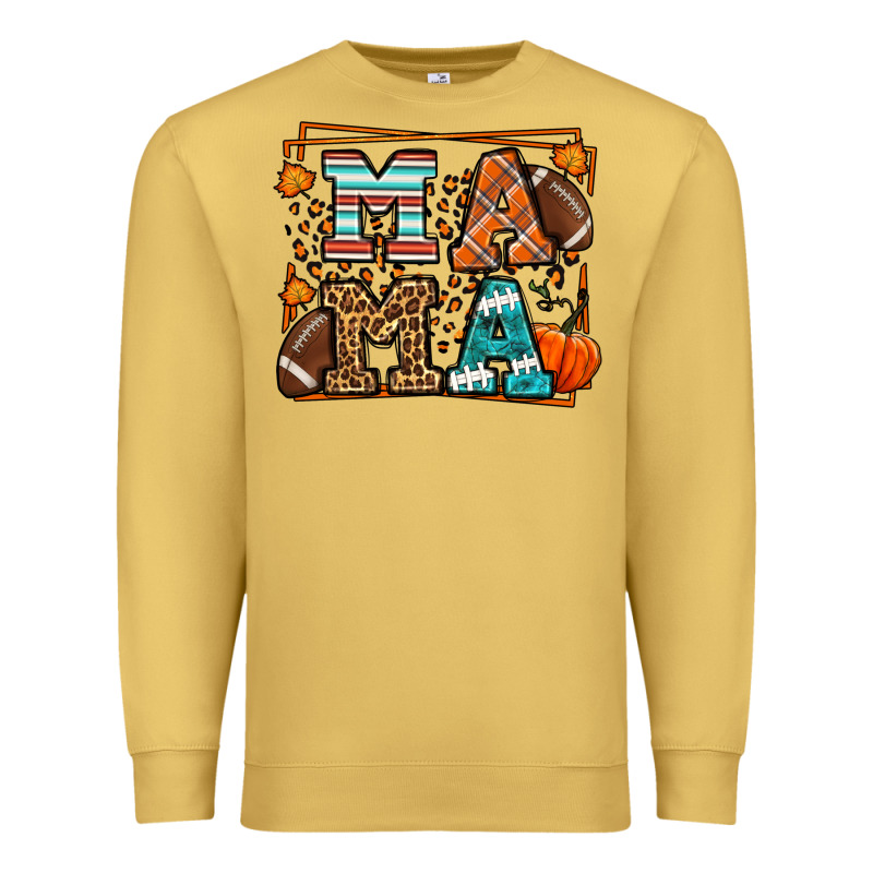 Fall American Football Autumn Mama Premium Sweatshirt by LillyAllenDesigns | Teevron