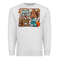 Oatmeal Heather Fall American Football Autumn Mama Premium Sweatshirt - LillyAllenDesigns