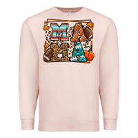 Pale Pink Fall American Football Autumn Mama Premium Sweatshirt - LillyAllenDesigns