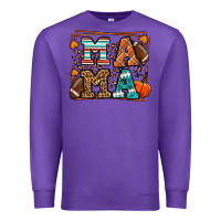 Purple Fall American Football Autumn Mama Premium Sweatshirt - LillyAllenDesigns