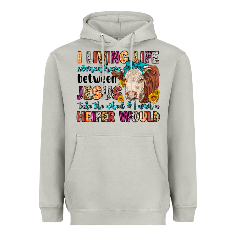 I Living Life Somewhere Between Jesus Take The Whe Heavyweight Hoodie by LillyAllenDesigns | Teevron