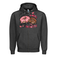 Charcoal Heather feed me donuts and tell me i'm pretty Zipper Hoodie - MaliasSmallBusiness