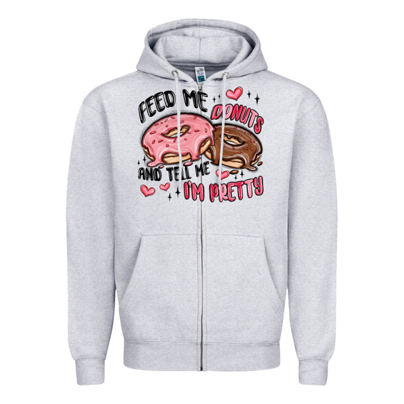 Feed Me Donuts And Tell Me I'm Pretty Zipper Hoodie by MaliasSmallBusiness | Teevron