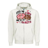 Oatmeal Heather feed me donuts and tell me i'm pretty Zipper Hoodie - MaliasSmallBusiness