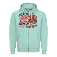 Seafoam feed me donuts and tell me i'm pretty Zipper Hoodie - MaliasSmallBusiness