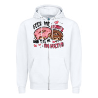 White feed me donuts and tell me i'm pretty Zipper Hoodie - MaliasSmallBusiness