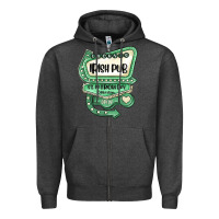 Charcoal Heather st patricks day ırısh pub Zipper Hoodie - MaliasSmallBusiness