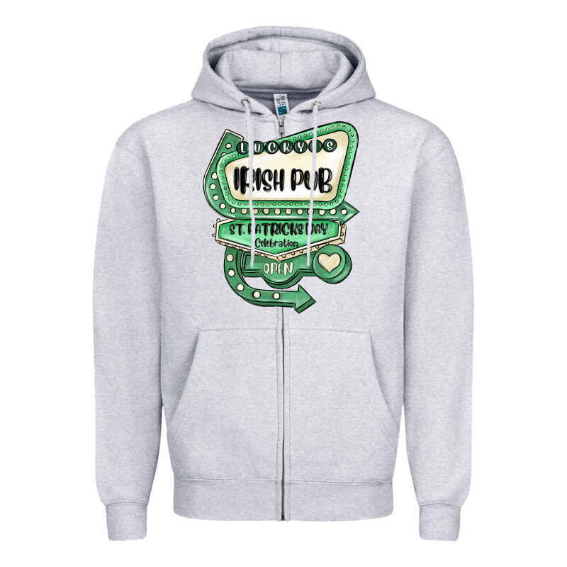 St Patricks Day ırısh Pub Zipper Hoodie by MaliasSmallBusiness | Teevron