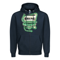 Navy st patricks day ırısh pub Zipper Hoodie - MaliasSmallBusiness