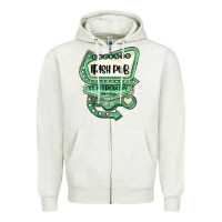 Oatmeal Heather st patricks day ırısh pub Zipper Hoodie - MaliasSmallBusiness