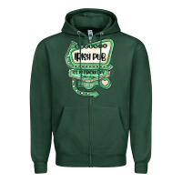 Sports Green st patricks day ırısh pub Zipper Hoodie - MaliasSmallBusiness
