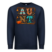 Navy Fall Autumn Leopard Aunt Premium Sweatshirt - LillyAllenDesigns