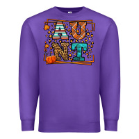 Purple Fall Autumn Leopard Aunt Premium Sweatshirt - LillyAllenDesigns