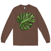 Chestnut Monstera Leaf Long Sleeve Tee - LillyAllenDesigns